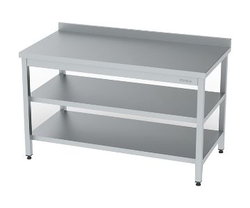 70715801200000  WORK TABLE WITH BOTTOM AND MIDDLE SHELF 1500x700x850mm.