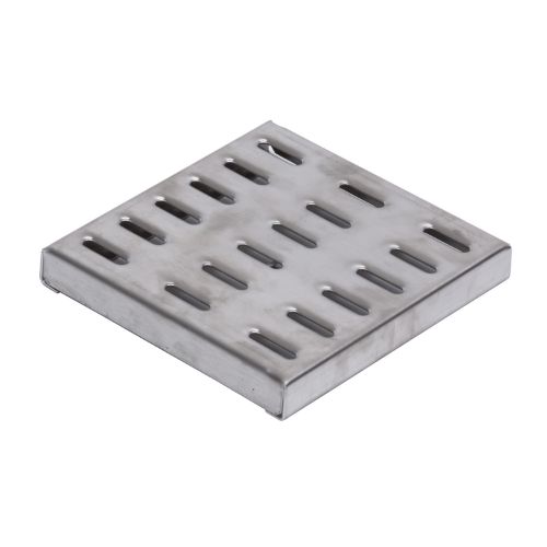 Stainless Steel Floor Strainer Horizontal Outlet 210x210 mm DN 75 PVC OUTLET