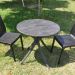 California Armless Compact Round Black Table Set